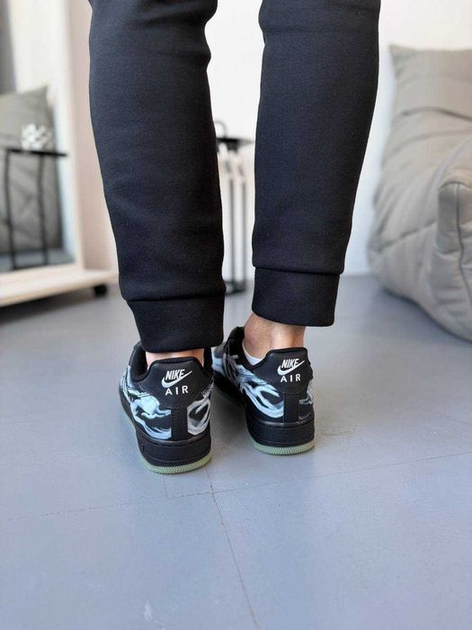 Nike Air Force 1 Low Skeleton QS Black, розміри 38–45