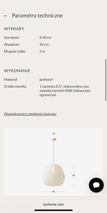 Klosz lampa sufitowa Bea 40 IWC HOME nowy