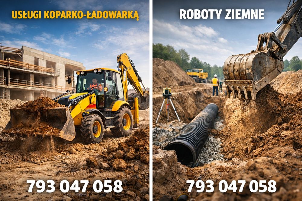 Uslugi koparko ładowarka roboty ziemne