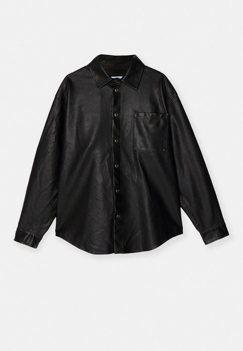 Koszula z ekoskóry czarna MSGM 42