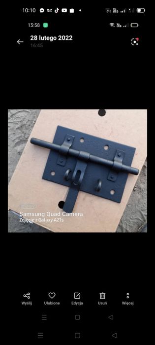 Zasówa do drzwi metalowa