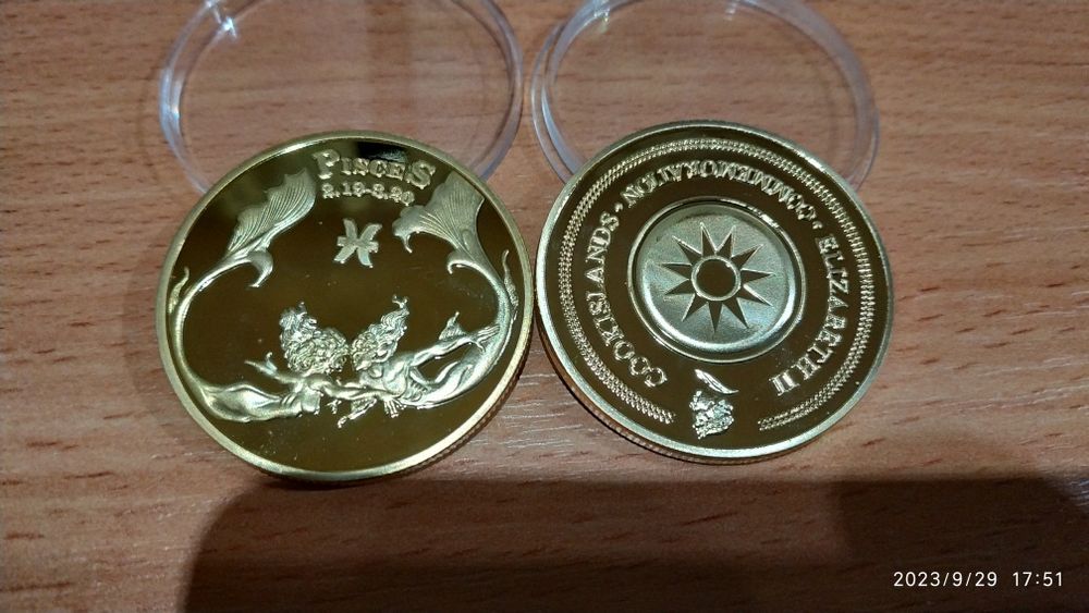 Монета знаки Зодиака "Рыбы"