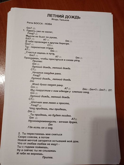 Розпечатка - збірник пісень для гітари (слова+акорди) 115 пісень