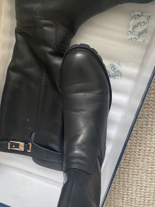 Черные кожанный сапоги Respect