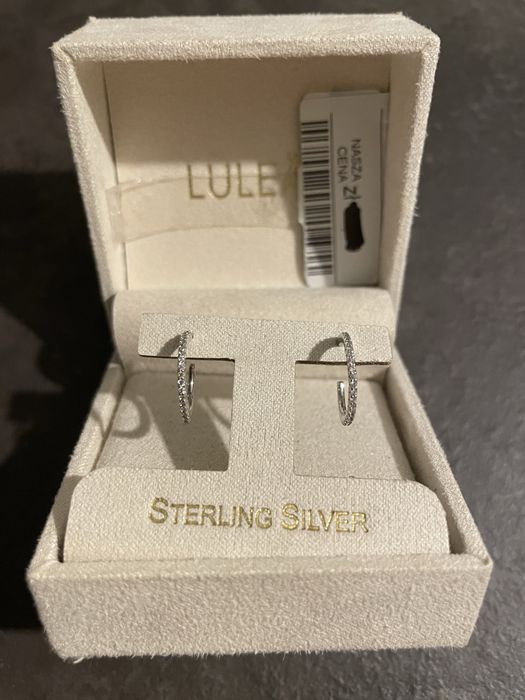 Srebrne kolczyki kółka cyrkonie delikatne sote Lulea tkmaxx