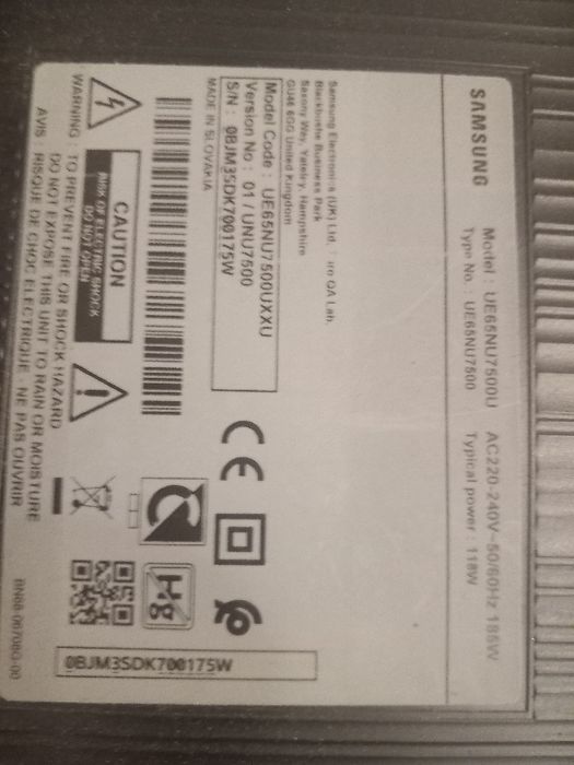 Samsung tv 65 polegadas  para as peças