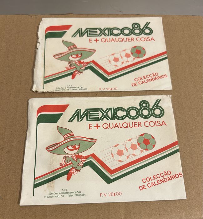 México 1986 carteiras vazias coleção de calendários