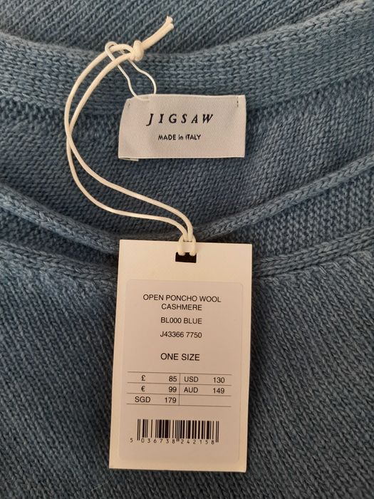 Брендовое стильное пончо накидка смесевой кашемир шерсть jigsaw италия