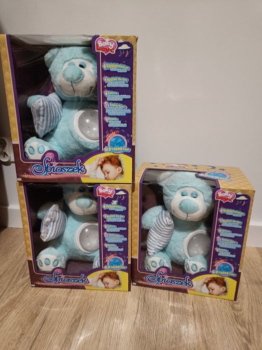 Miś Śpioszek niebieski śpiewa i świeci