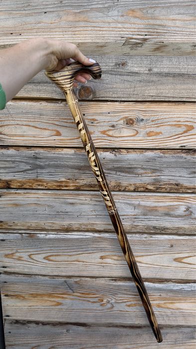 Тростина для ходьби, палиця, трость, деревʼяна, із дерева, з ручкою