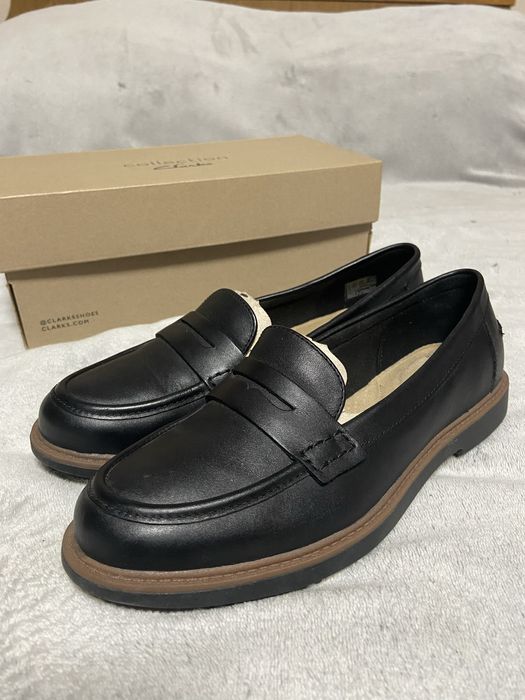 Жіночі чорні лофери Clarks | 39 розмір