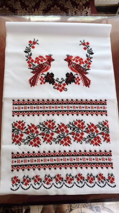 Весільний рушник вишитий бісером