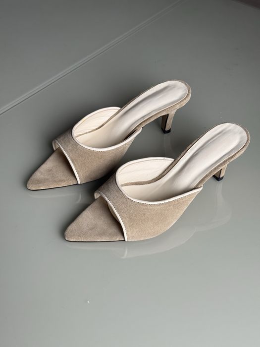 Жіночі мюлі замша та шкіра 37-24 см