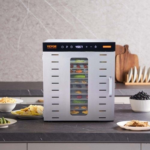Desidratador de Alimentos em Aço Inoxidável 1000W Secagem de Frutas Secas - VEVOR - Baixa de Preço