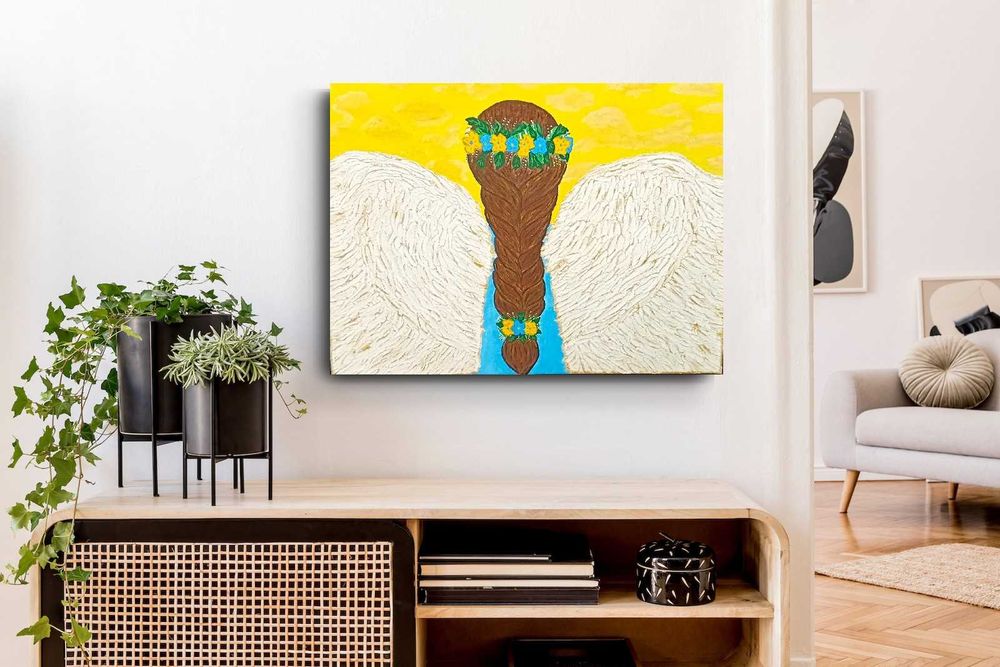 Картина акрилом "Янгол"