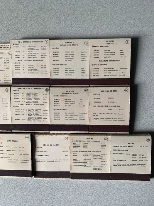 19 Carteiras de Fósforos Antigas - Desportos