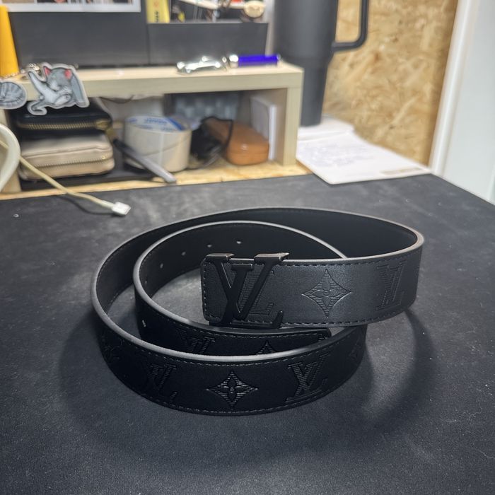 Czarny Pasek Louis Vuitton 46/115 belt Monogram Shadow