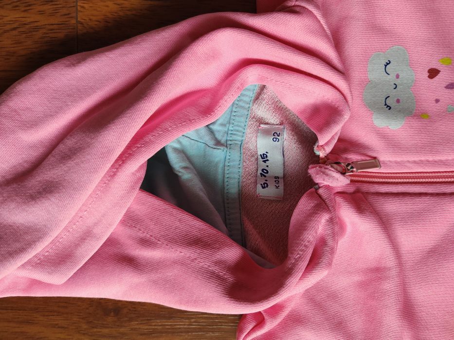 Bluza ciepła z kapturem zasuwana r.92
