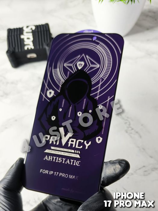 Защитное стекло анти шпион на iPhone 17 privacy атнишпион приватное захисне скло анти шпигун антишпигун на айфон приватне  защита от подглядывания