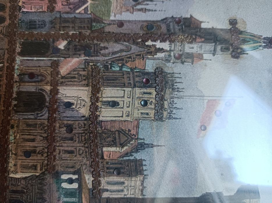 Muzealna grafika .Architektura Paryża 1900 rok.