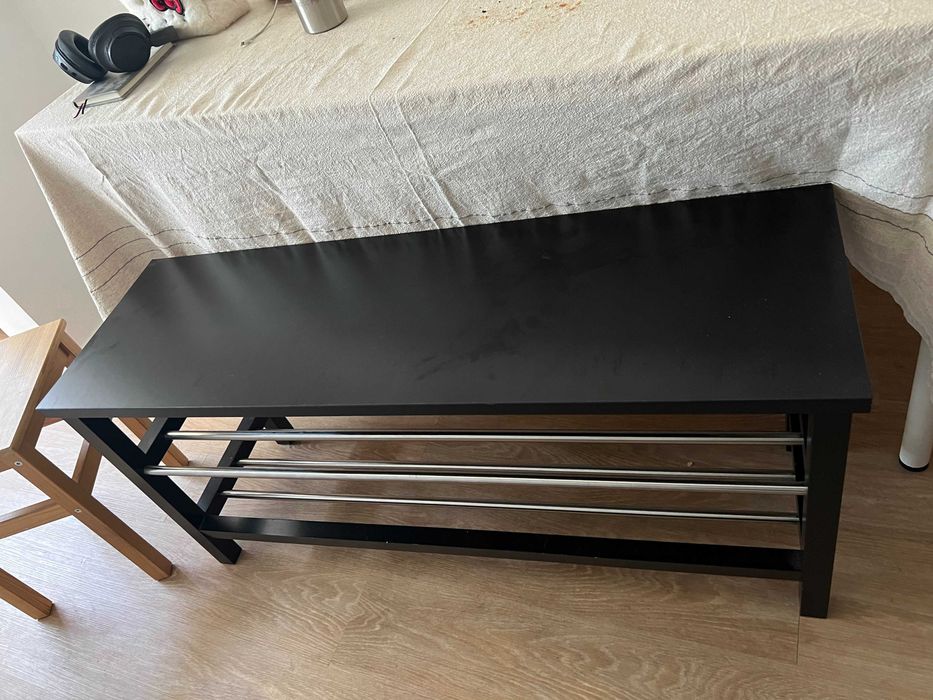 Banco IKEA com sapateira - Preto - Como novo