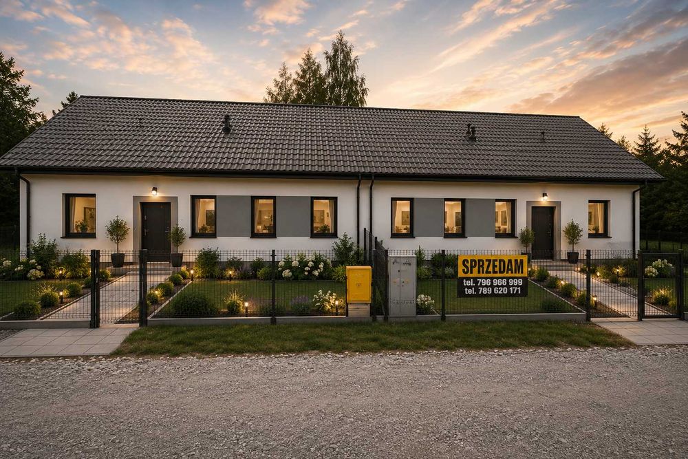 Nowy dom 90m² + 94m² poddasze nieużyt. Działka 500m², 25min od Wa-wy