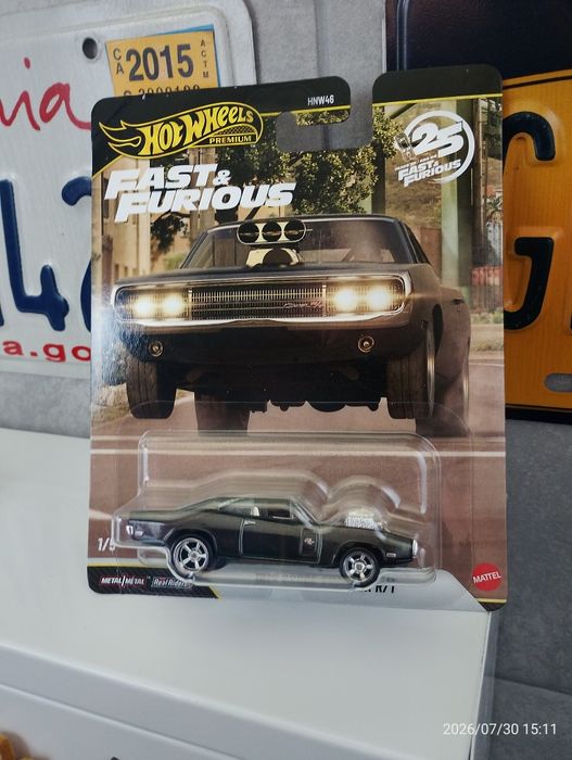 Hot Wheels premium Fast Furious chase Dodge Charger R/T 1970 uszkodzona karta
