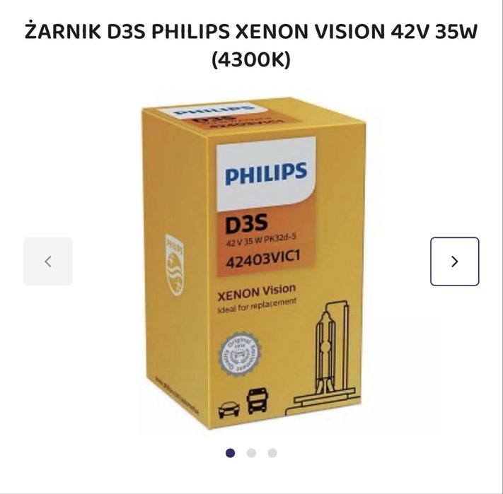 Żarówki xenon D3S Philips Vision. Komplet. Nowe.