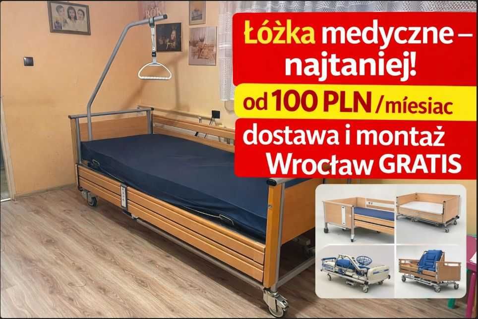 łóżko rehabilitacyjne wypożyczalnia Wrocław okolice ,lozko dla chorego seniora szpitalne medyczne  wynajem najem