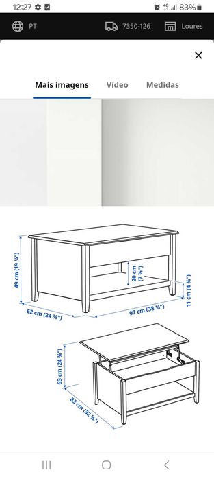 Mesa de centro branca marca IKEA