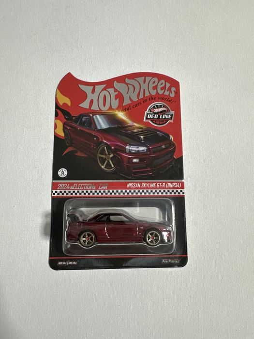 Hot wheels rlc nissan skyline gt-r r34 bordowy red line club