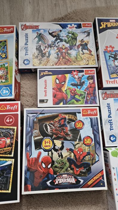 Puzzle 7 paczek, Spiderman, Psi Patrol