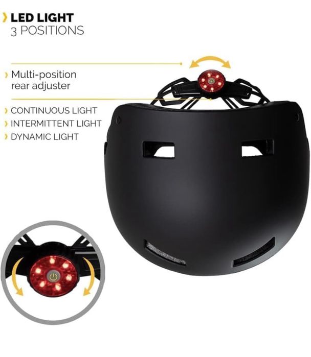 Pank Urban męski i damski kask rowerowy, czarny M 55-58cm