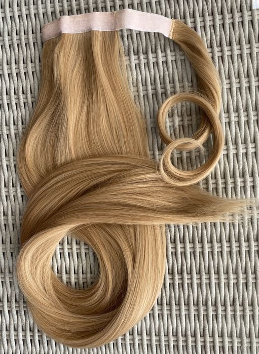 Premium Ultra włosy doczepiane, miodowy blond, kucyk 395.