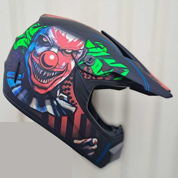 Кроссовый мото шлем Pit Bike Mad Joker с очками и перчатками