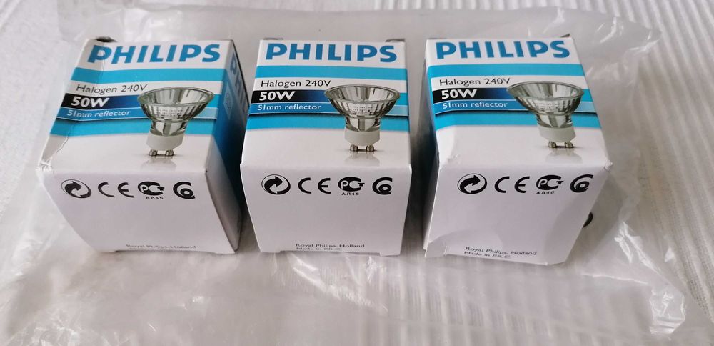 Nowe 3 żarówki halogenowe Philips 50w GU10
