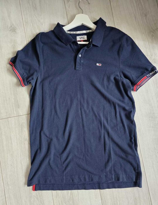 Granatowa koszulka polo Tommy Jeans XL Slim Fit stan bdb!