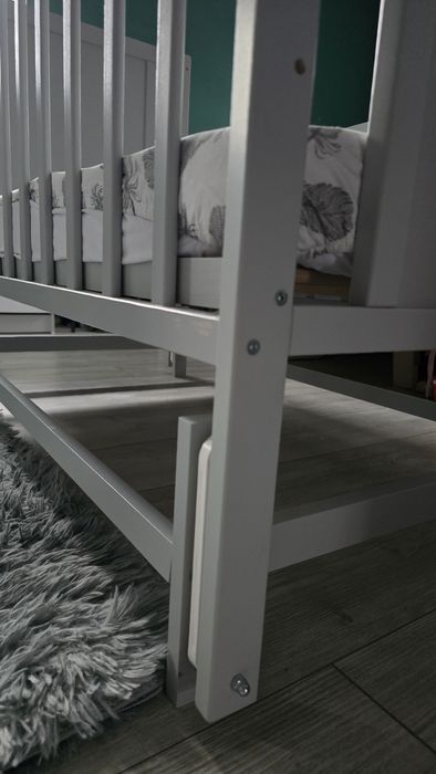 Дитяче ліжко сіре + матрас + наматрасник + непромок. простинь в подару