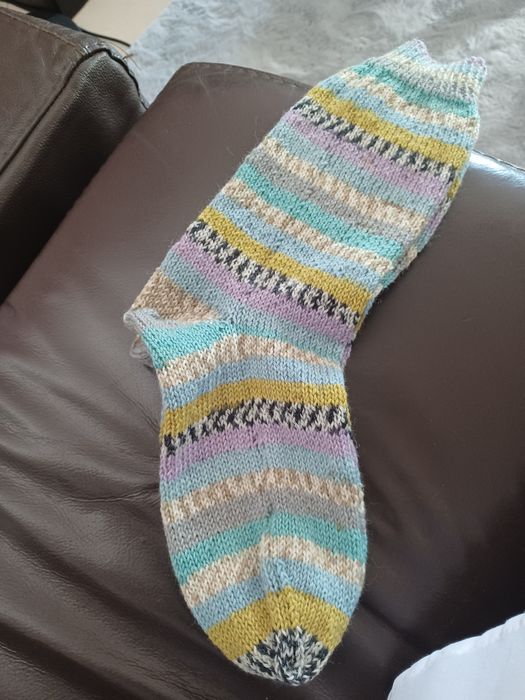 Meias de lã em tricô