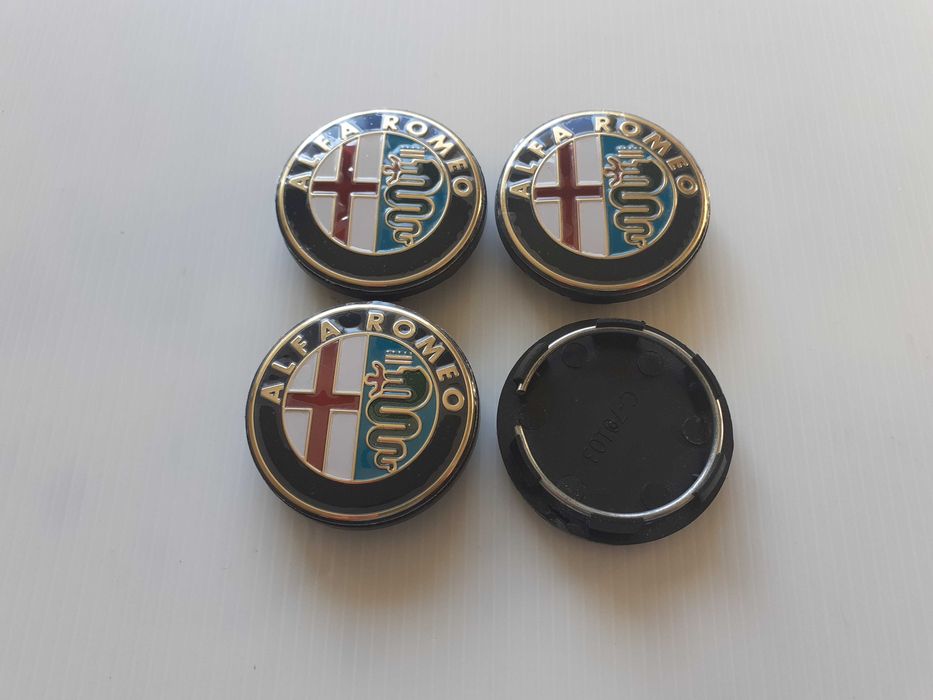 Centros/tampas de jante completos Alfa Romeo com 50, 56, 60 e 65 mm