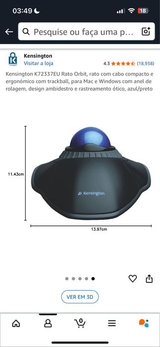 Kensington K72337EU Rato Orbit ergonómico