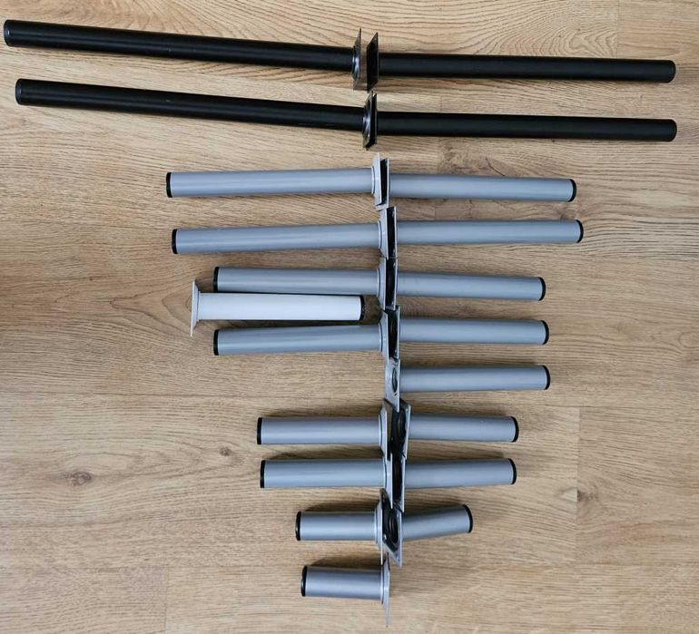 Nogi meblowe metalowe Hettich komplet 29 sztuk