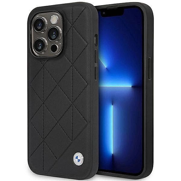 Etui Bmw Leather Quilted na iPhone 14 Pro - czarne