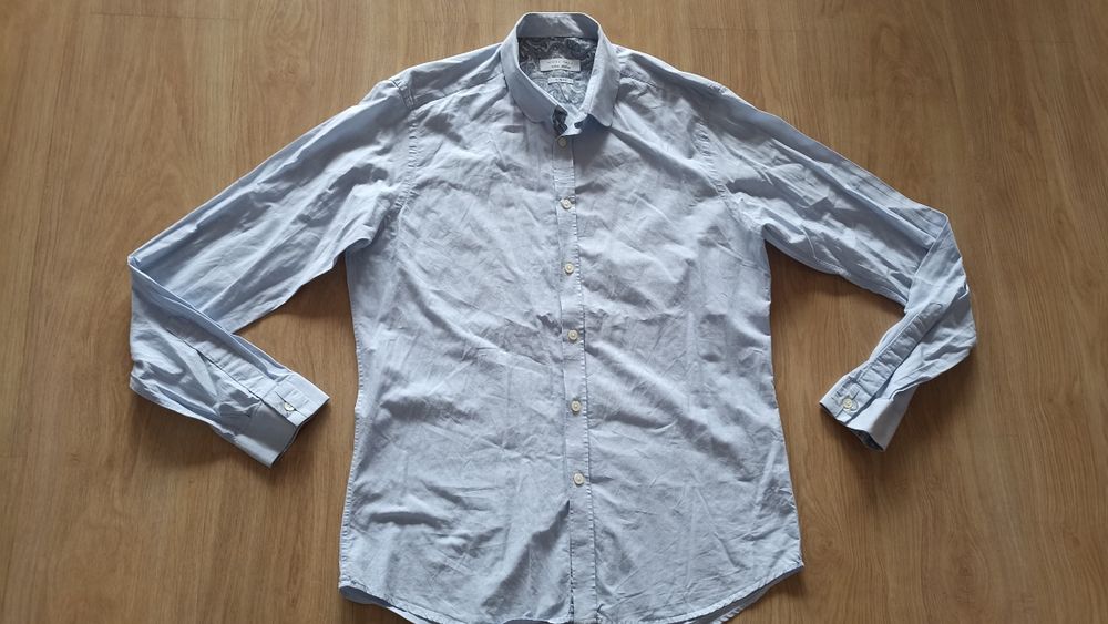Bawełniana koszula z długim rękawem Nigel Hall slim fit rozmiar M