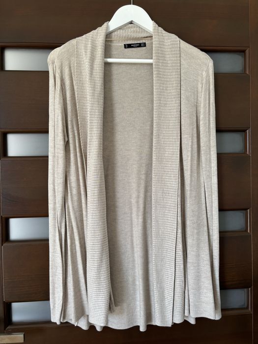 Mango długi kardigan z szerokim szalem