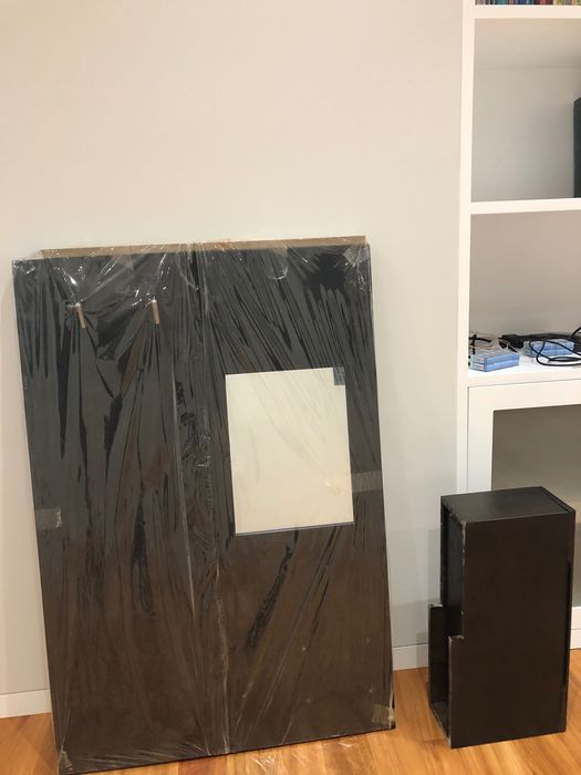 Armário Parede para entrada de Hall - com espelho e gaveta
