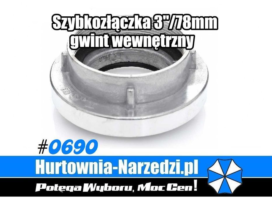 Szybkozłączka 3'' 78mm do węża strażackiego złącze gwint wewnętrzny