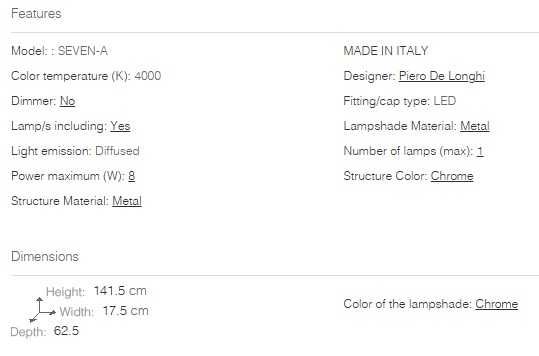 CATTELAN - candeeiro de chão SEVEN