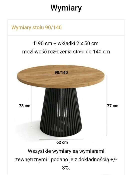 Stół rozkładany czarny lamele LOFT