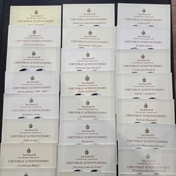 Medale srebrne Jan Paweł II Skarbnica Narodowa